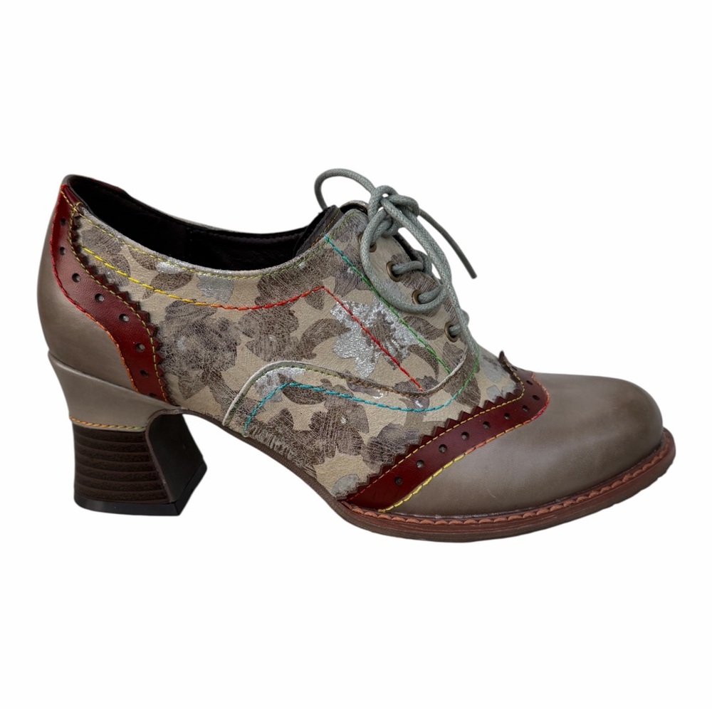 NEW L'ARTISTE SPRING STEP Perrine Shoes Oxford Bootie Grey Multi 38 7.5 -8 - Picture 5 of 15